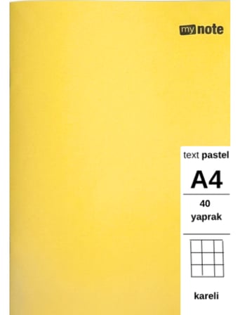 TEXT Pastel Defter A4 40 Yaprak Kareli 5 Adet