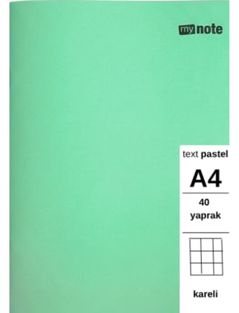 TEXT Pastel Defter A4 40 Yaprak Kareli 5 Adet