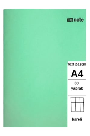 TEXT Pastel Defter A4 60 Yaprak Kareli 3 Adet