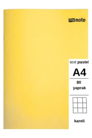 TEXT Pastel Defter A4 80 Yaprak Kareli 3 Adet