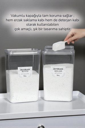 2'li Ölçek Hediyeli Etiketli Deterjan Renkliler Beyazlar Kavanozu / Kutusu Seti X 2 Ad