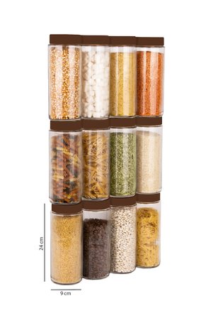 12 Li Jumbo Boy Kapaklı Cam Erzak Kavanozu Saklama Kabı 1500 ml