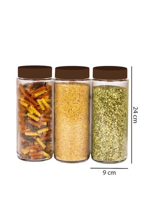 12 Li Jumbo Boy Kapaklı Cam Erzak Kavanozu Saklama Kabı 1500 ml