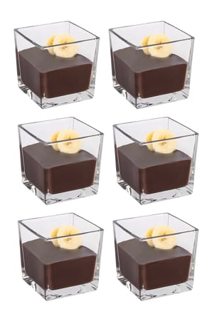 6'lı Kare Cam Magnolya Kasesi Seti – Puding Cup Dondurma Servis Sunum Magnolia Kase Takımı