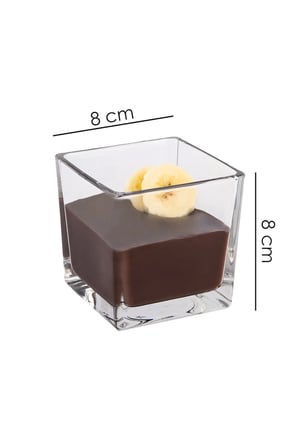 6'lı Kare Cam Magnolya Kasesi Seti – Puding Cup Dondurma Servis Sunum Magnolia Kase Takımı