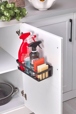2'li Yapışkanlı Şampuanlık - Banyo & Duş Düzenleyici Banyo Rafı - Sabunluk Organizer Antrasit