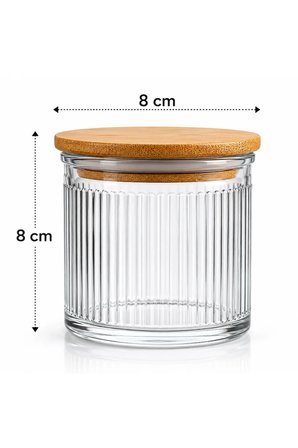 12'li Çizgili Cam Baharatlık Seti - Etiket Hediyeli Ahşap Kapaklı Organizer Baharat Saklama Kabı Çerezlik 350ml