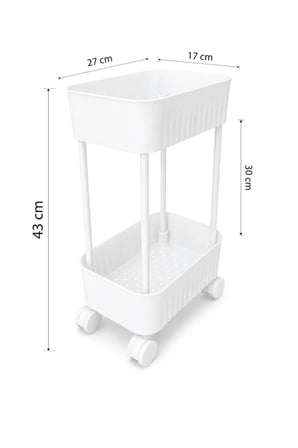 2 Katlı Tekerlekli Tezgah Altı Banyo Mutfak Rafı Çok Amaçlı Dolap Düzenleyici Organizer Deterjanlık