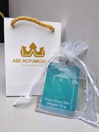 Kova Burcu Sembollü Şubat Ayı Doğumlarına Özel 10 Gram 999 Ayar Hediyelik Saf Gümüş Külçe-784