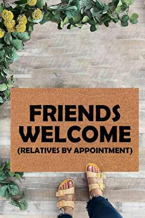 Friends Welcome, İç ve Dış Kapı Önü Paspası, Dijital Baskı Dekoratif Paspas