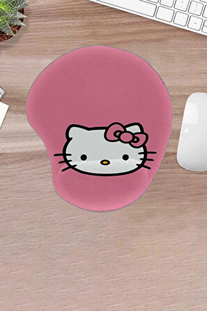 Damla, Hello Kitty, Bilek Destekli, Konforlu Mouse Pad, Pembe Mouse Pad, Bilgisayar Aksesuarı