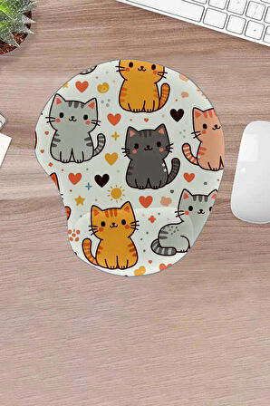 Damla, Kedi Desenli konforlu Bilek Destekli mouse Pad, Bilgisayar Laptop Aksesuarı, Oyuncular İçin, Bilgisayar faresi pedi