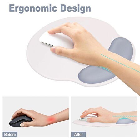 Damla, Mavi Ördekler, Bilek Destekli Konforlu Mousepad, Ergonomik Bilgisayar Faresi Pedi, laptop aksesuarı