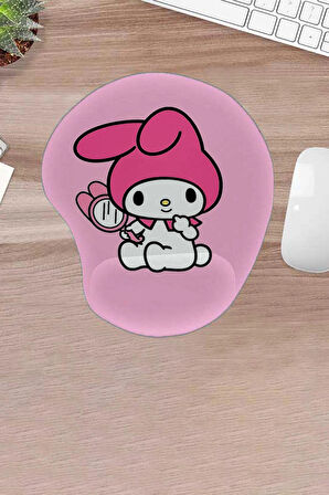 Damla, Hello Kitty ve arkadaşları, Oyuncak, Bilek Destekli, Konforlu Mousepad, Ergonomik Mousepad, Bilgisayar- Laptop Aksesuarı