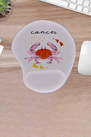 Damla, Cancer, Yengeç Burcu Sembolü, Bilek Destekli, Konforlu Mousepad, Oyuncular İçin Mousepad, Bilgisayar Laptop Aksesuarı