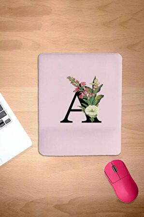 Dikdörtgen, A Harfi, pembe harfe özel mousepad, oyuncular için kaymaz mouse pad, laptop bilgisayar aksesuarı