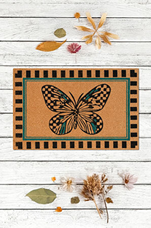 Kelebek, Butterfly Desen, Çzigili Paspas, Desenli Dayanıklı Kapı Önü Paspası, Dış Kapı Paspas, ev eşyası, çeyiz paspas