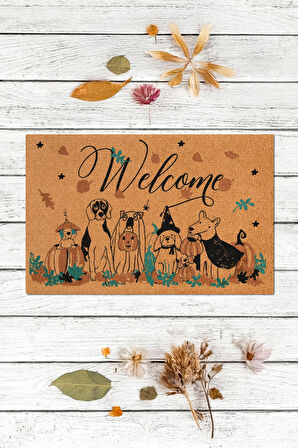Welcome, Köpek Deseni, komik köpek desenleri, dış kapı paspas, dayanıklı uzun ömürlü paspas
