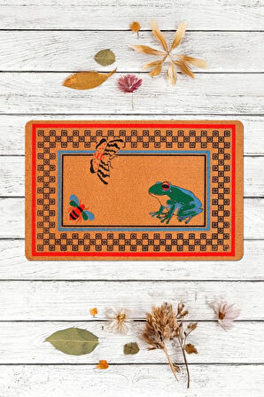 Kurbağa, Arı, Kelebek Desenli, Modern Dayanıklı Uzun Ömürlü Dış Kapı Paspası, kapı önü paspası