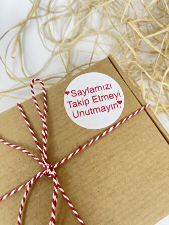 Sayfamızı Takip Etmeyi Unutmayın 40 mm Beyaz Yuvarlak Sticker Etiket 120 Adet