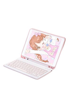 Qpen Samsung Galaxy X800 Tab S8 Plus Uyumlu 12.4 inç Klavyeli Tablet Kılıf