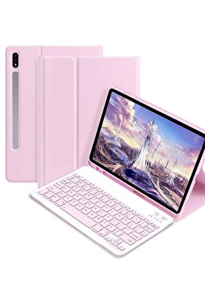 Qpen Samsung Galaxy X800 Tab S8 Plus Uyumlu 12.4 inç Klavyeli Tablet Kılıf