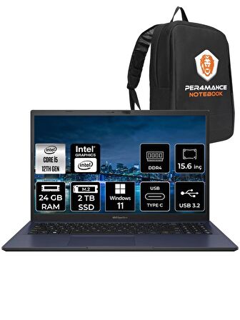 ASUS ExperBook B1502CBA i5 1235U 24GB RAM 2TB SSD 15.6" FHD W11HOME BQ0254 & PER4 ÇANTA