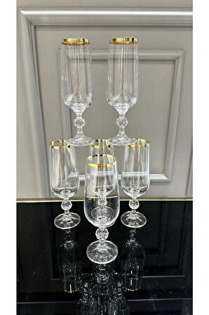 Crystalex Gold Ayaklı Kahve Yanı Su Bardağı 180 Ml