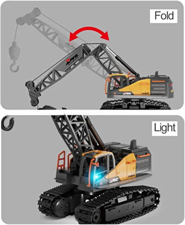 Uzaktan Kumandalı 40 MHz Tam Fonksiyonlu Rc İş Araçı Kule Vinç Led Işıklı ve Hareketli