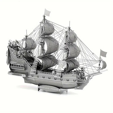 DIY Kraliçe Annenin İntikamı Gemisi Queen Anne's Revenge 3D Metal Puzzle Bulmaca 14+ yaş üstü Hediyelik model