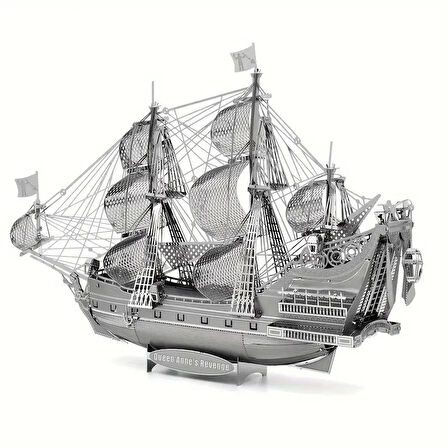 DIY Kraliçe Annenin İntikamı Gemisi Queen Anne's Revenge 3D Metal Puzzle Bulmaca 14+ yaş üstü Hediyelik model