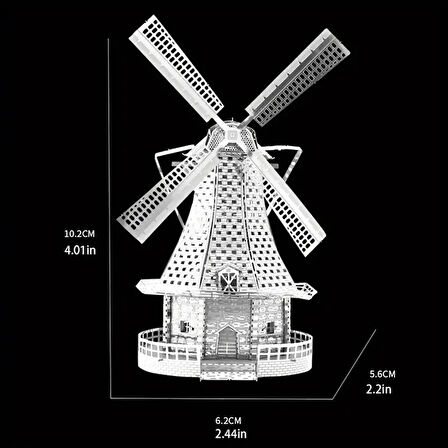 DIY 3D Metal Puzzle Bulmaca HOLLANDA YEL DEĞİRMENİ 14+ yaş üstü Hediyelik model