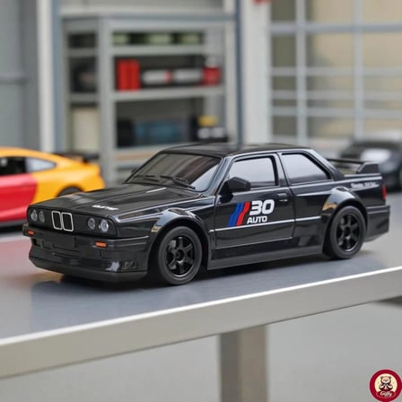 BMW E30 Drift Araba 4x4 Uzaktan Kumandalı Araba 2.4GHz Şarjlı LED Işıklı 15 Km Hız Araba (Siyah)