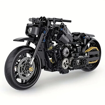 Teknik Motosiklet Yapım Seti 586 parça 1:8 Ölçekli Siyah 8+ yaş Model Kiti hediye yapı blok oyuncak seti
