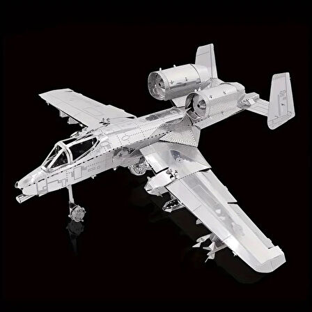 DIY 3D Metal Puzzle Bulmaca A-10 Thunderbold Savaş Uçağı 66 Parça 14+ yaş üstü Hediyelik model