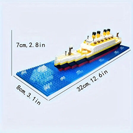 Işıklı Titanic 3D Lego BULDING BLOCKS 607 Parça 12+ YAŞ Puzzle Tekne Gemi Hediye