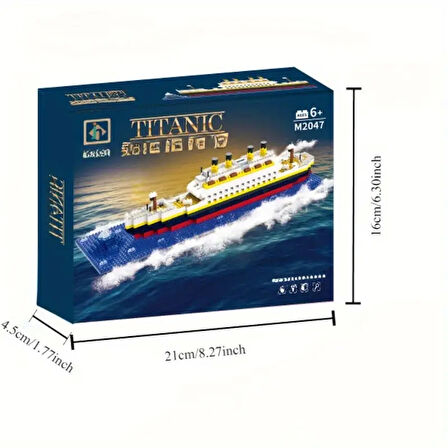 Işıklı Titanic 3D Lego BULDING BLOCKS 607 Parça 12+ YAŞ Puzzle Tekne Gemi Hediye