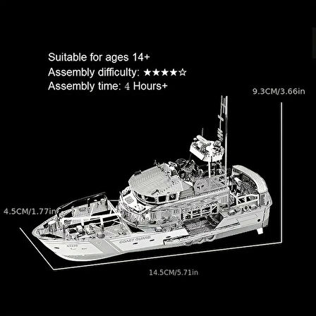 DIY Life Boat Can Kurtaran Botu 3D Metal Puzzle Bulmaca 14+ yaş üstü Hediyelik model