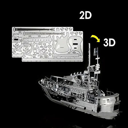 DIY Life Boat Can Kurtaran Botu 3D Metal Puzzle Bulmaca 14+ yaş üstü Hediyelik model