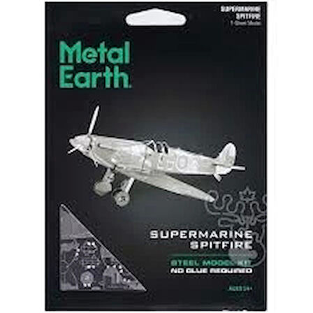 DIY 3D Metal Puzzle Supermarine spitfire Uçak 27 Parça Hediyelik Maket 14+yaş