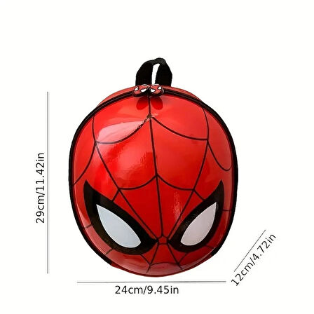 Spider-Man Süper Kahraman Çantası Ayarlanabilir Omuz Askısı, Dayanıklı Kumaş, Kırmızı ve Siyah Tasarım