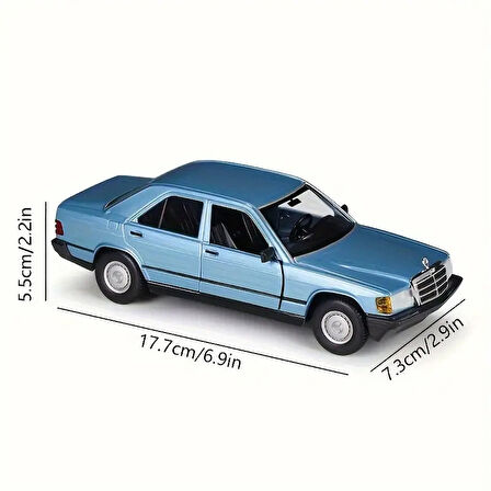 Burago 1/24 Mercedes Benz 190E 2.6 Model Araç Mavi 17,7cm x 5,5cm x 7,3cm