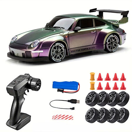 Porsche 911 Polarize Renkli 1:24 Drift 4X4 Şarjlı RC Uzaktan Kumandalı 20 Km/s Hızında Hediyelik Oyuncak