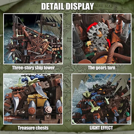 Korsan Gemisi Yapı Blokları Seti 2159 Parça Klasik Minyatür Model Kiti Yetişkinler İçin Mükemmel Hediye