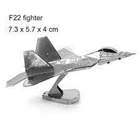 DIY 3D Metal Puzzle F22 Raptor Savaş Uçağı  Hediyelik Maket 14+ Yaş