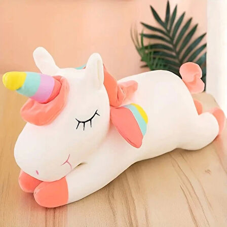 UNİCORN 35 CM BEYAZ TEK BOYNUZLU AT PELUŞ SQUİSHMALLOWS DOĞUM GÜNÜ HEDİYELİK OYUNCAK