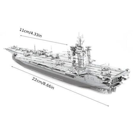 USS Theodore Roosevelt Uçak Gemisi 3D Metal Maket Bulmaca Puzzle modeli kitleri DIY 14+ Yaş 120 parça