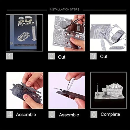 DIY 3D Metal Puzzle Bulmaca Roma Tapınağı Model Seti 14+ yaş üstü Hediyelik model