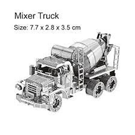 DIY 3D Metal Puzzle Mixer truck ÇİMENTO KAMYONU 85 Parça Hediyelik Maket 14+yaş