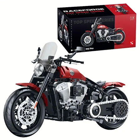 Teknik Motosiklet Yapım Seti 542 parça 1:8 Ölçekli 8+ yaş Model Kiti hediye yapı blok oyuncak seti